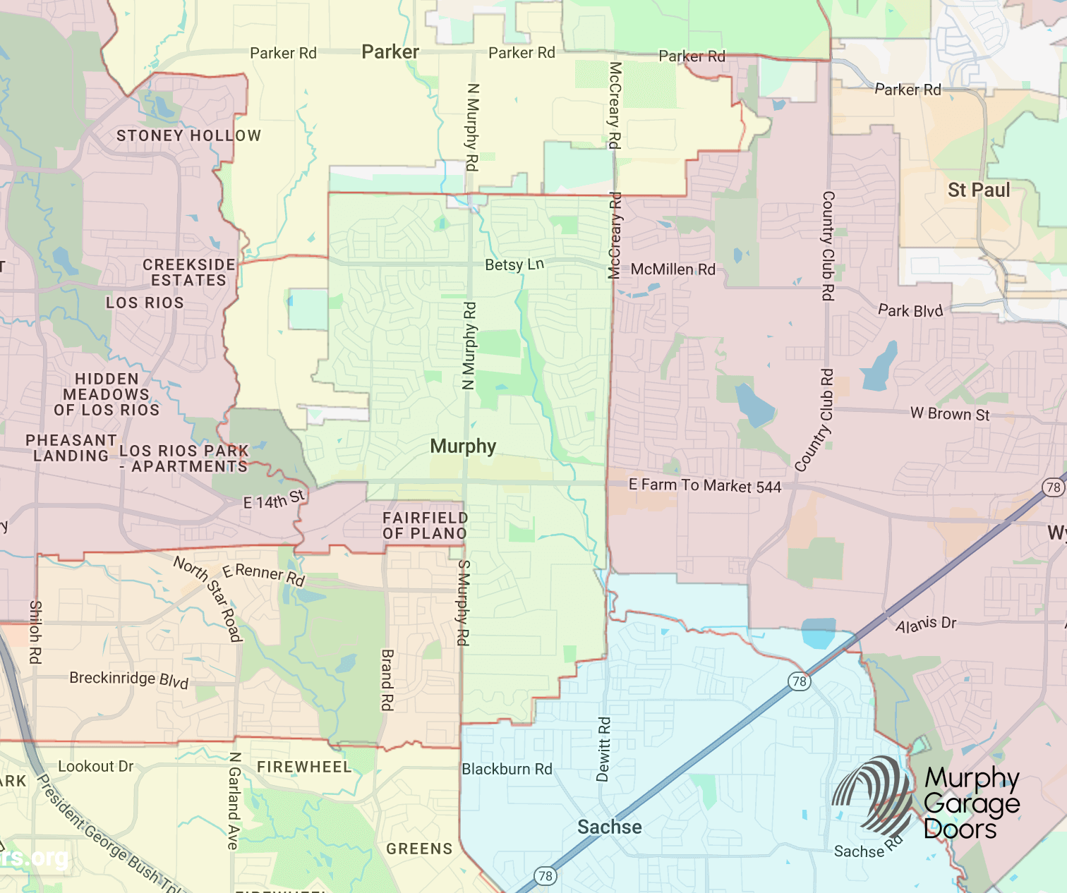 murphy-texas-map
